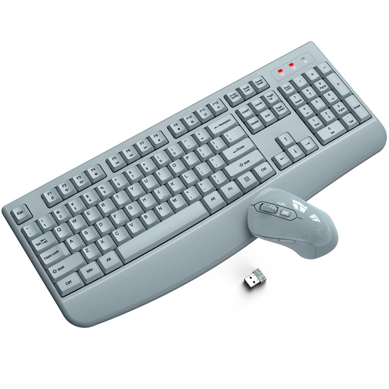 Wireless Keyboard and Mouse Combo, ULSOU 2.4G Full-Sized Ergonomic Computer K…