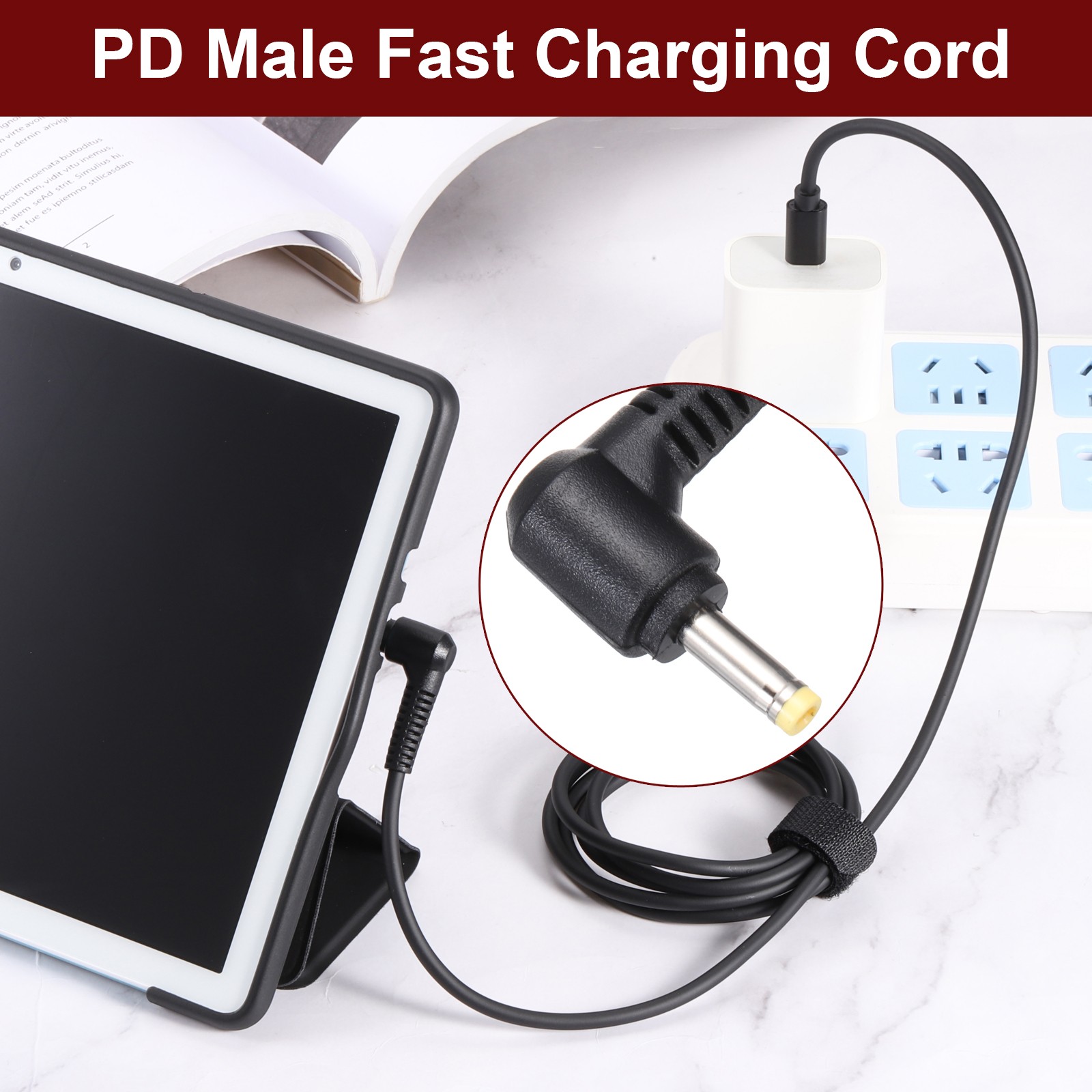5FT USB C to DC PD Power Fast Charging Cable, 4mmx1.7mm 60W/20V(Black)