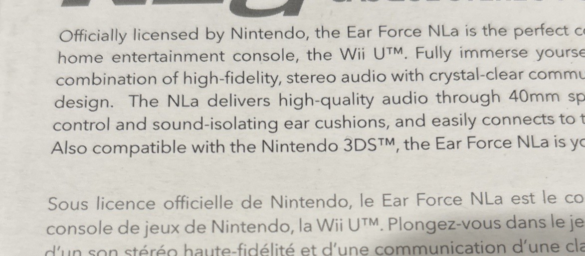 Turtle Beach Ear Force NLa Black Headband Headsets For Wii U & 3DS!!