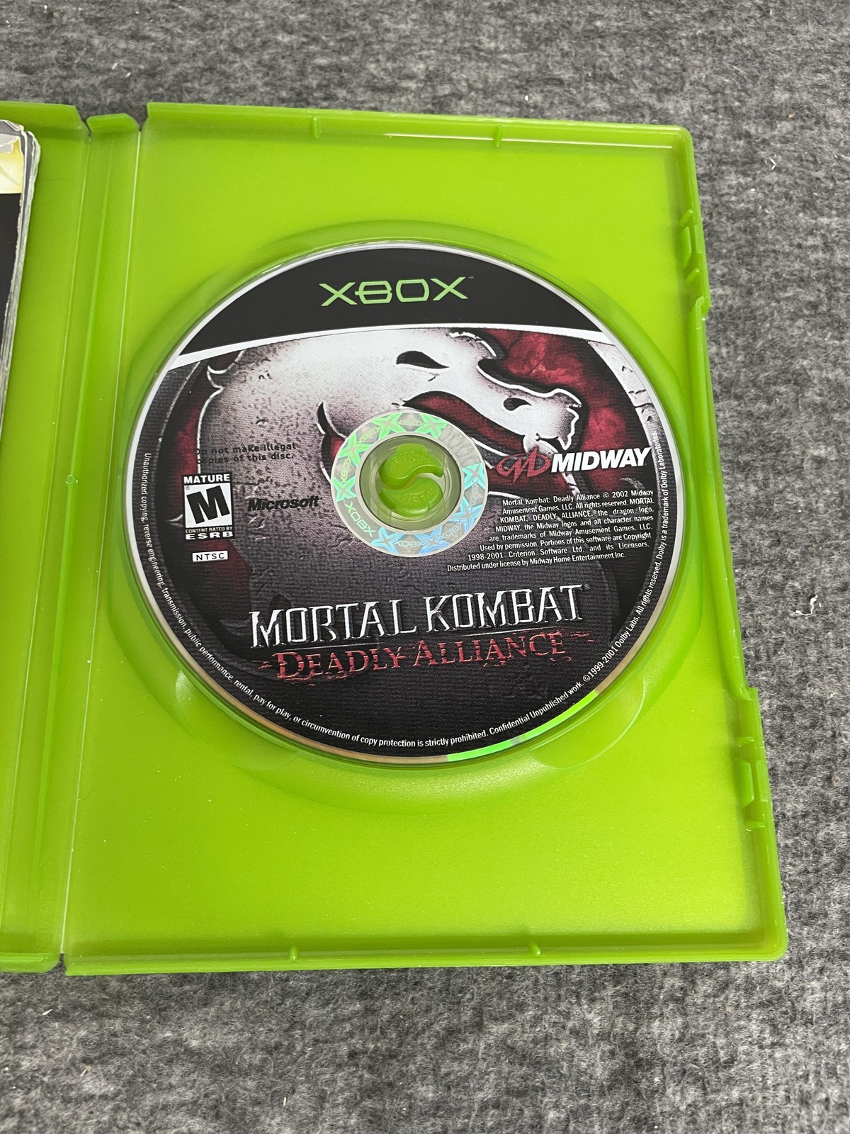 Mortal Kombat Deadly Alliance Xbox Video Game Complete Tested Manual Fighting