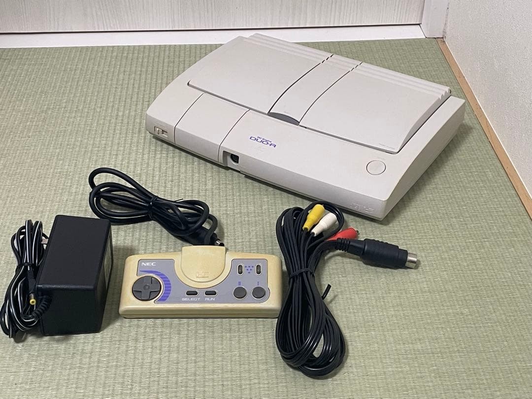 NEC PC Engine DUO-R White Console Set Tested HuCARD CD-ROM A0162