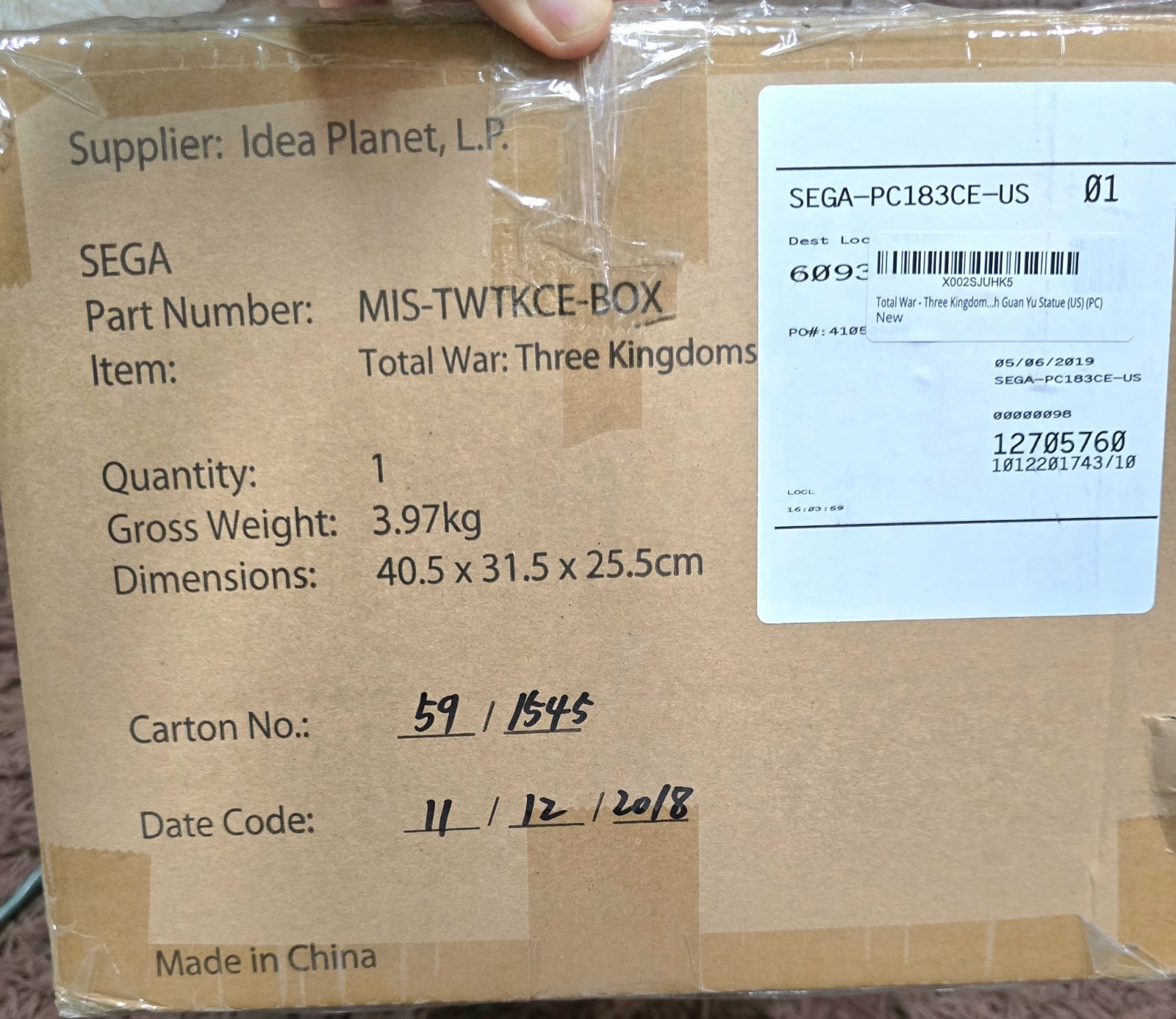 Total War: Three Kingdoms Collector’s Edition Factory Sealed VERY RARE MINT