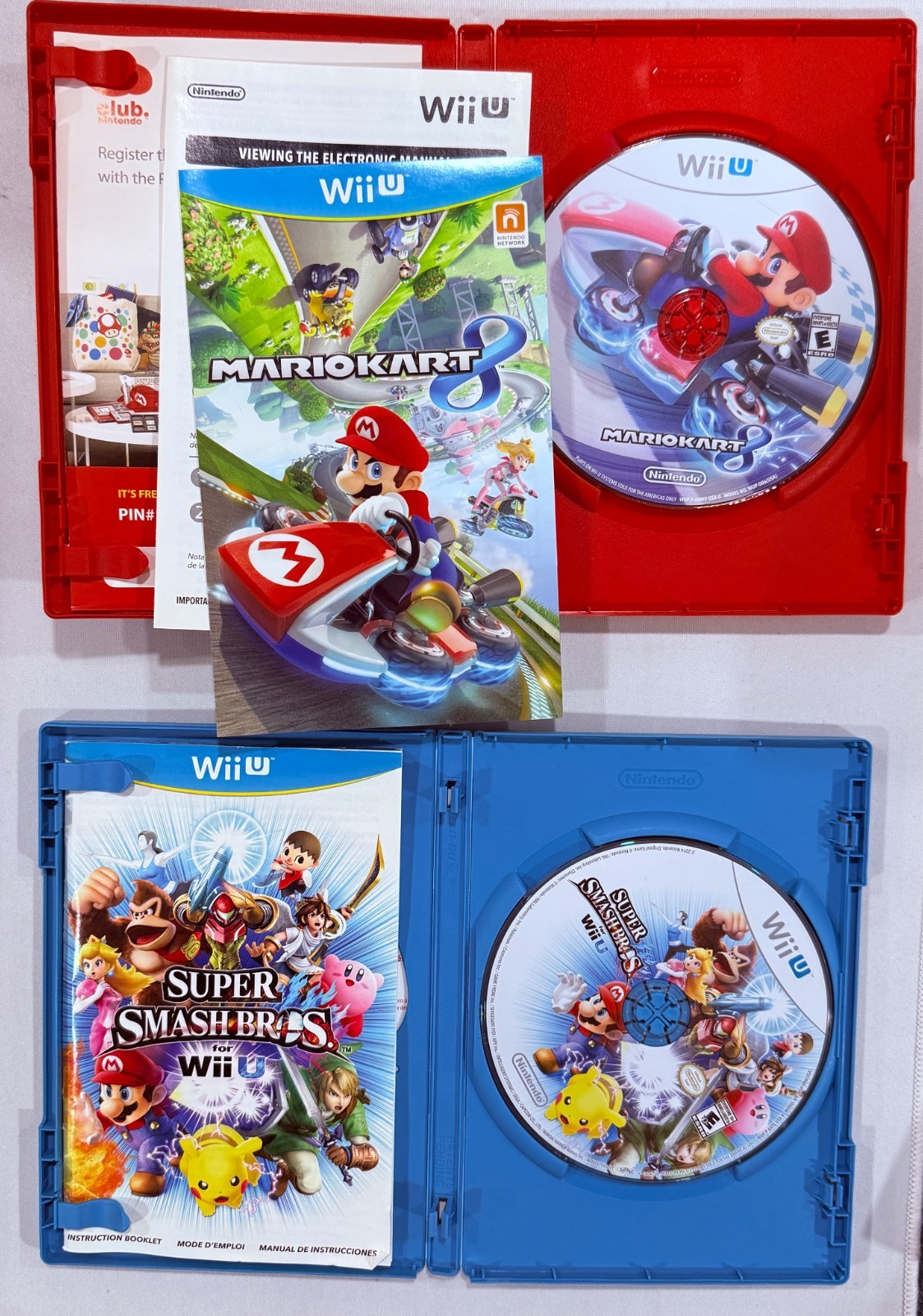 6 Wii U Games Lot – CIB – Smash Bros, Donkey Kong, Mario Party 10, Mario Kart 8