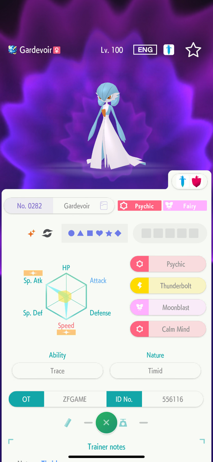 ✨6IV SHINY Gardevoir + EVS🚀 POKEMON HOME✨Champions✨Online delivery⚡