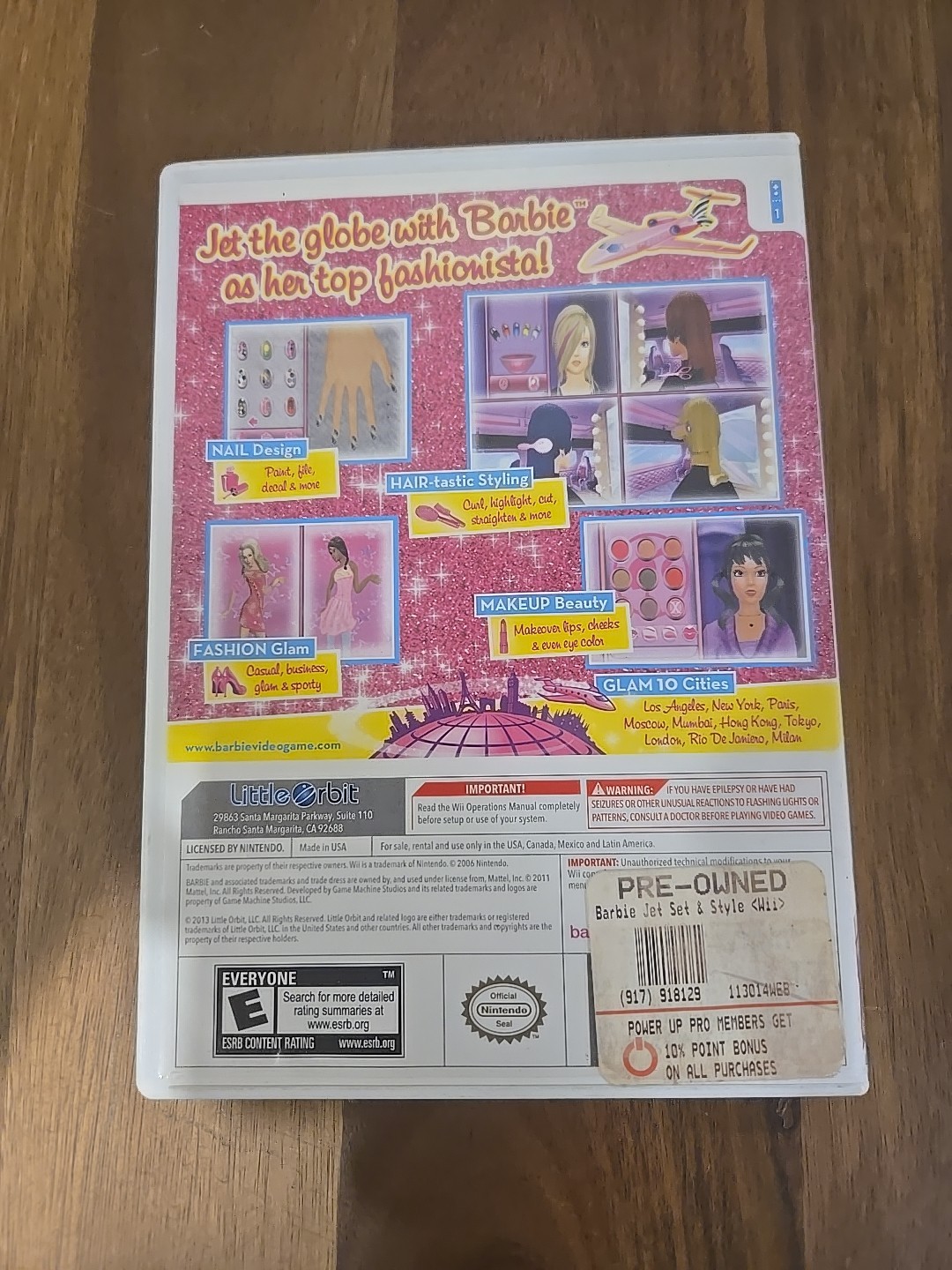 Barbie: Jet, Set & Style (Nintendo Wii, 2011) Complete W/ Manual – Tested Works