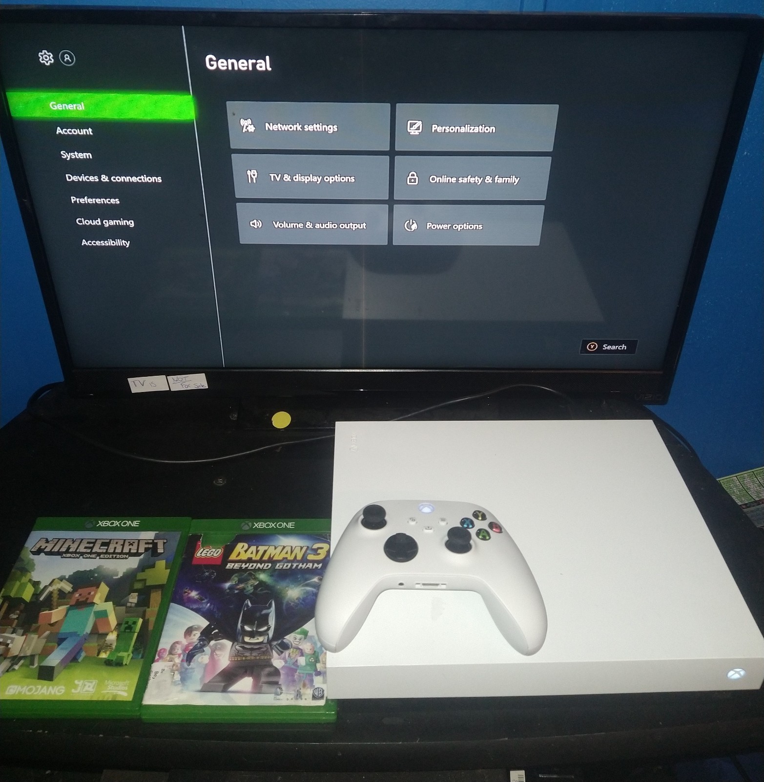 Xbox One X Robot White 1TB Console W/ Controller & 2 Games (Tested, Works!)