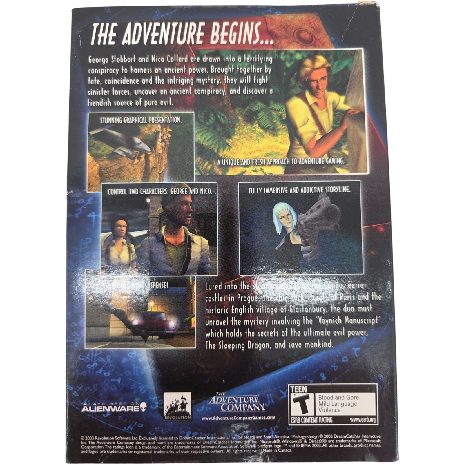 Broken Sword The Sleeping Dragon PC 2003 The Adventure Company Disc 1 only