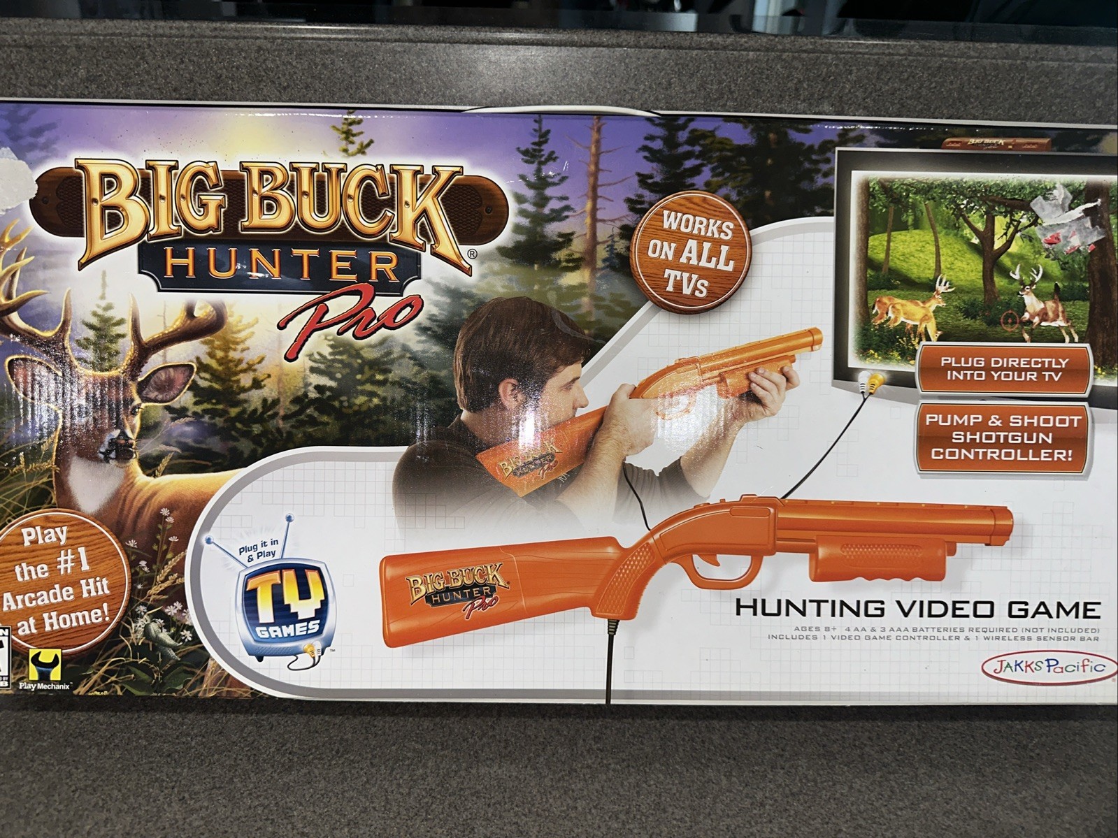 Big Buck Hunter Pro JAKKS Plug & Play TV Game Orange Shotgun | New