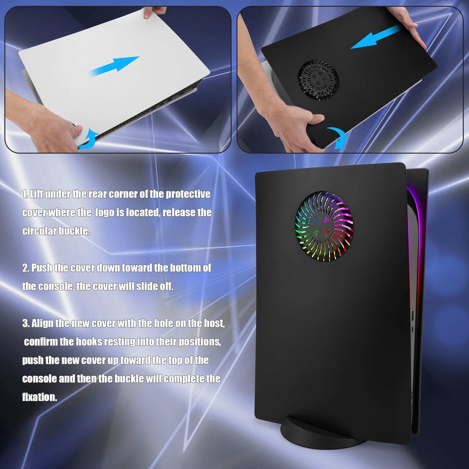 Face Plates for Playstation 5 Console Disc Edition PS5 Accessory ABS Cover