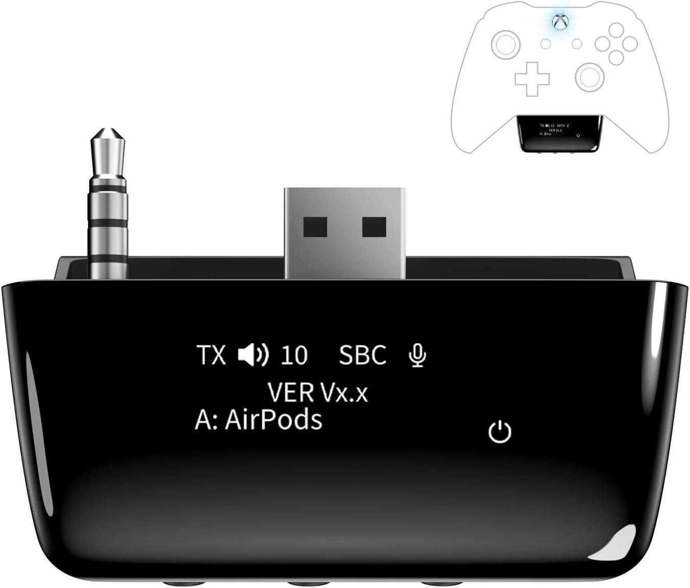 Bluetooth 5.2 Wireless Audio Adapter for Xbox One, X|S, Elite 2 Controller NEW
