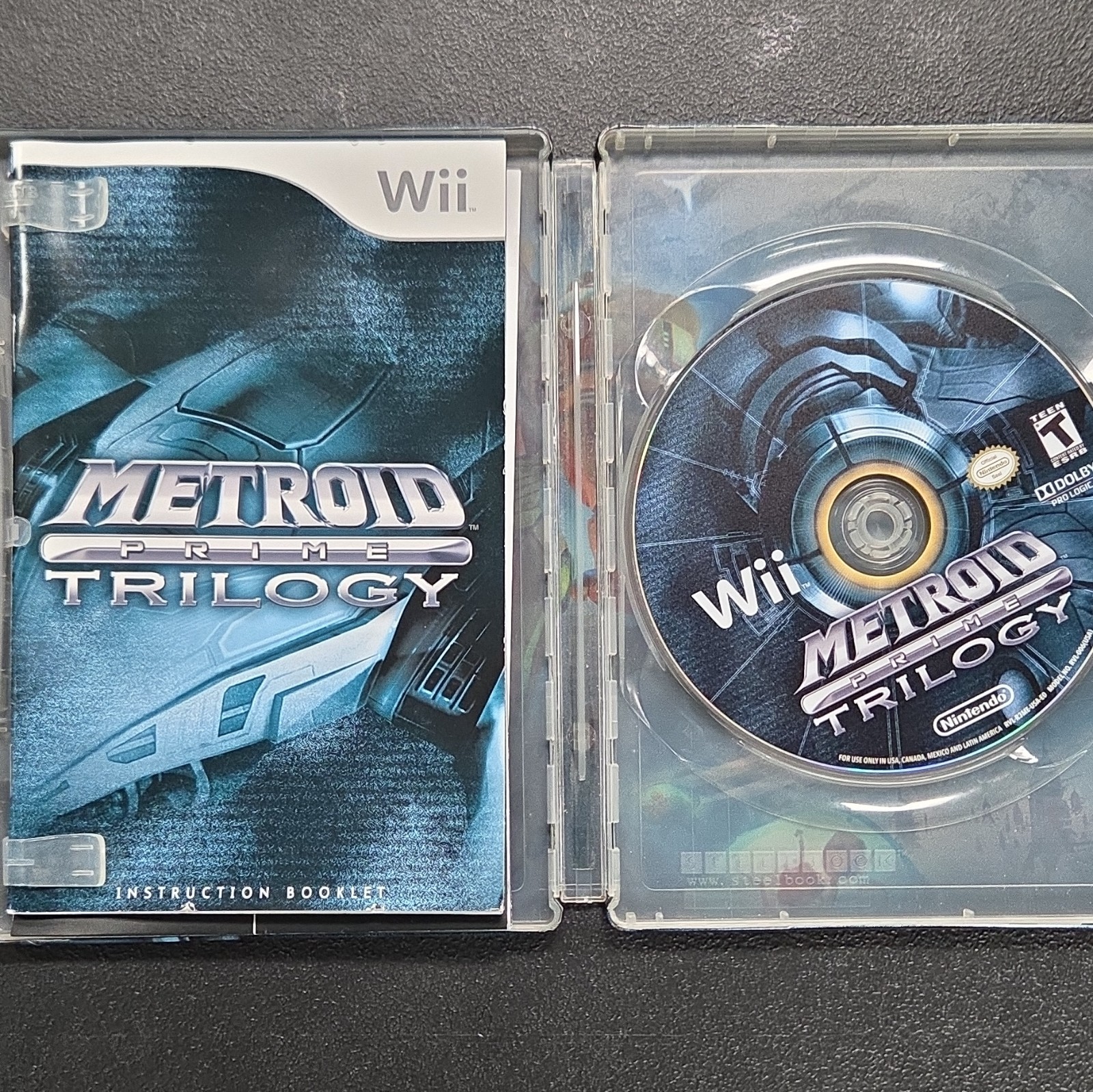 Metroid Prime Trilogy – Wii – Steelbook, CIB w/ Manual, No Sleeve, No Artbook