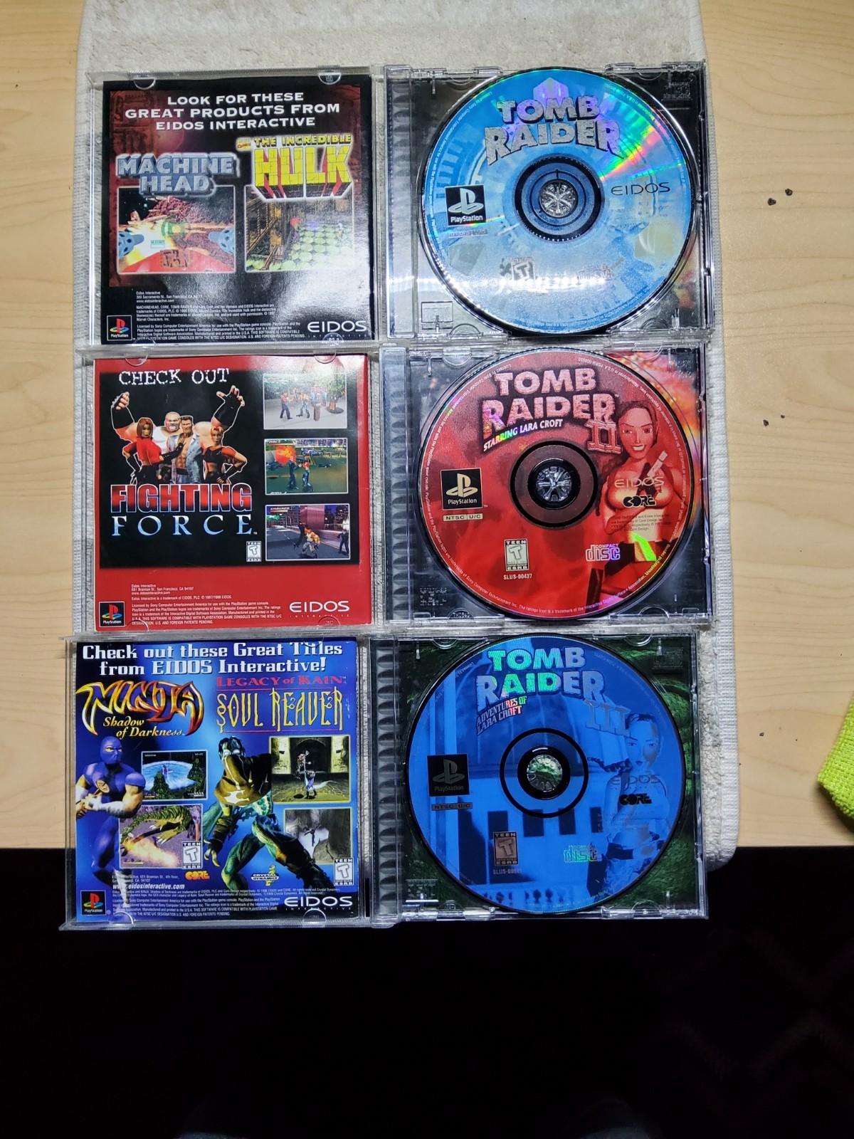 Tomb Raider 1 2 3 1-3 PS1 PlayStation 1 Lot Of 3 Games Complete CIB Black Label