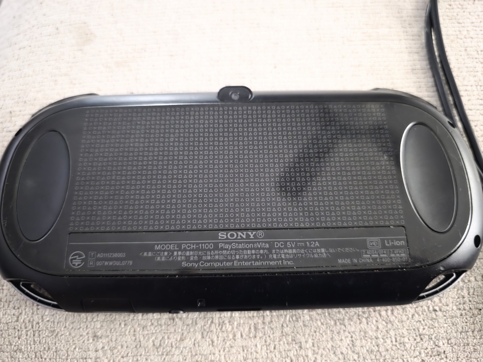 Sony Ps Vita PCH-1100 Crystal Black Model Console And Charger TESTED