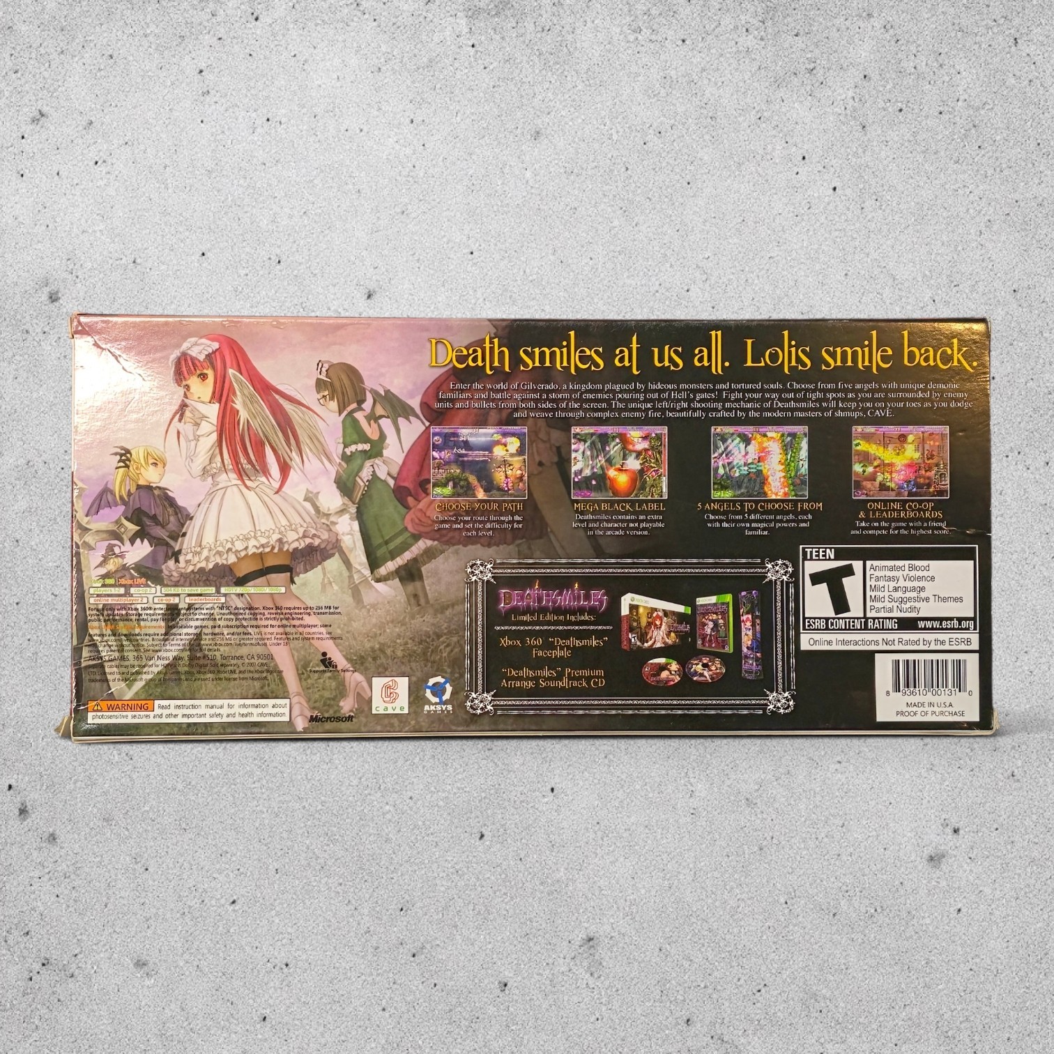 Deathsmiles Limited Edition Microsoft Xbox 360 Complete CIB Tested Working