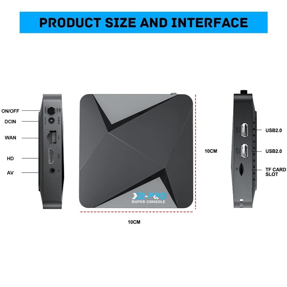 X2 PRO Retro Game Console 4K 256GB 100K+ Games, 60+ Emulators, Android 9.0