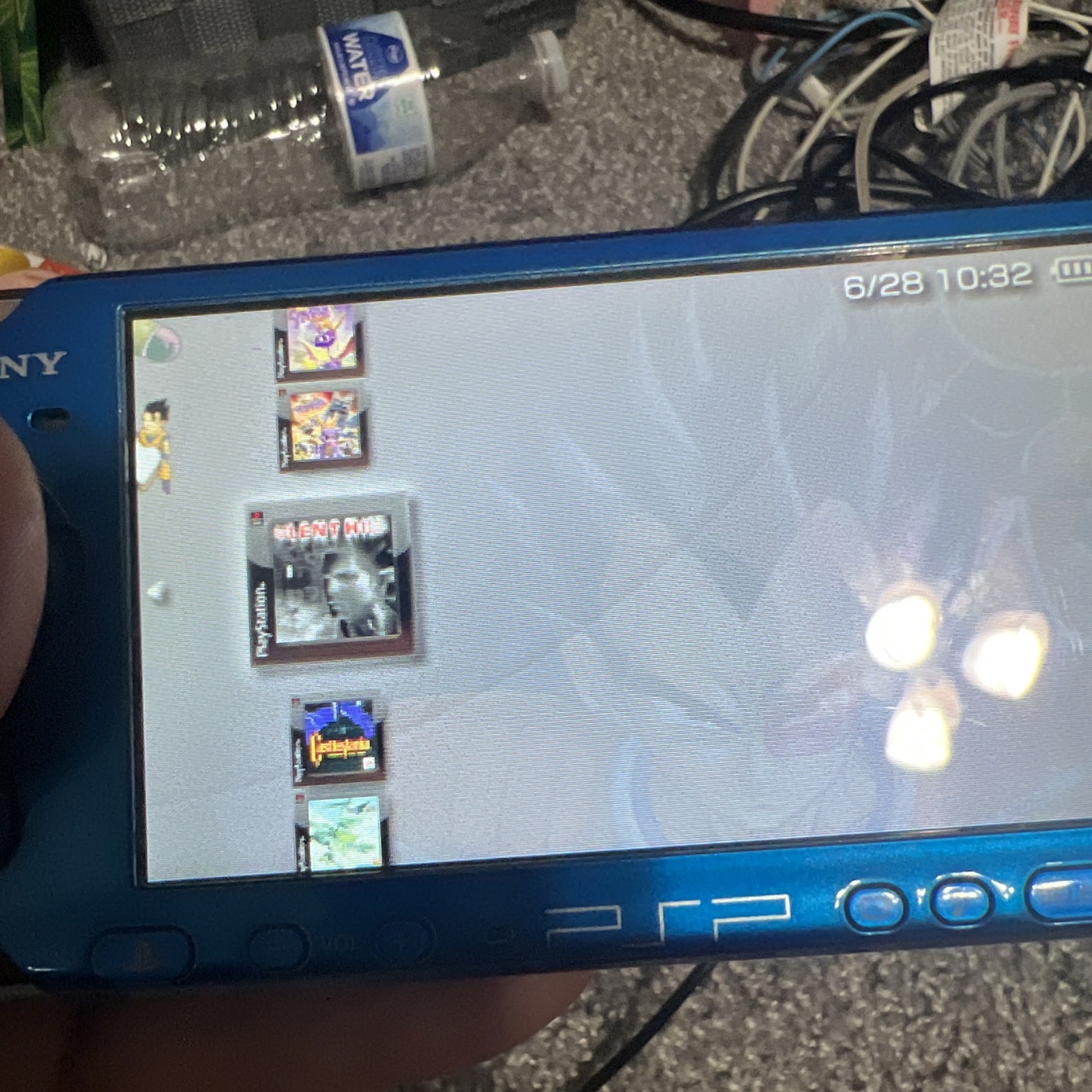Sony PSP-3000 Blue Console Bundle 64GB with Charger, Case also Custom.