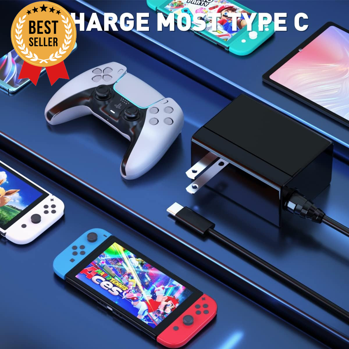 Nintendo Switch Charger USB-C AC Adapter 5FT Cable for Switch OLED Lite