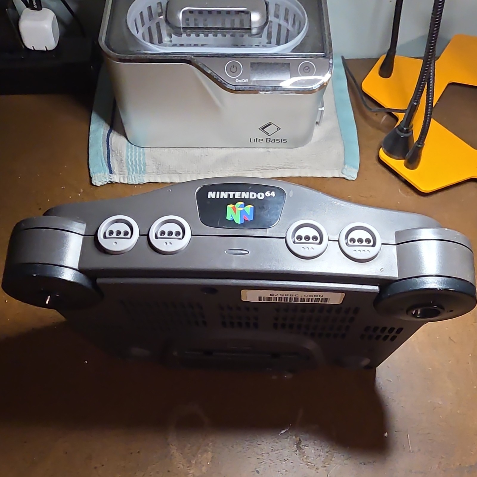 Nintendo 64 Console NUS-001 USA Model with Aftermarket Power Adapter and AV Cord