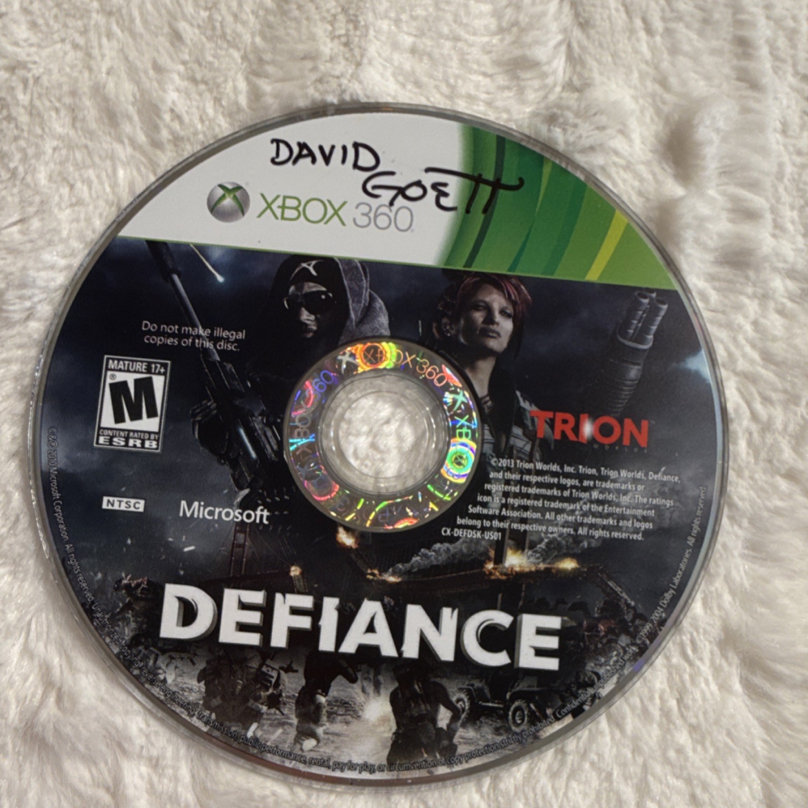 Trion Worlds Defiance Xbox 360 NTSC-U/C M 2013 Shooter Action Online Co-op