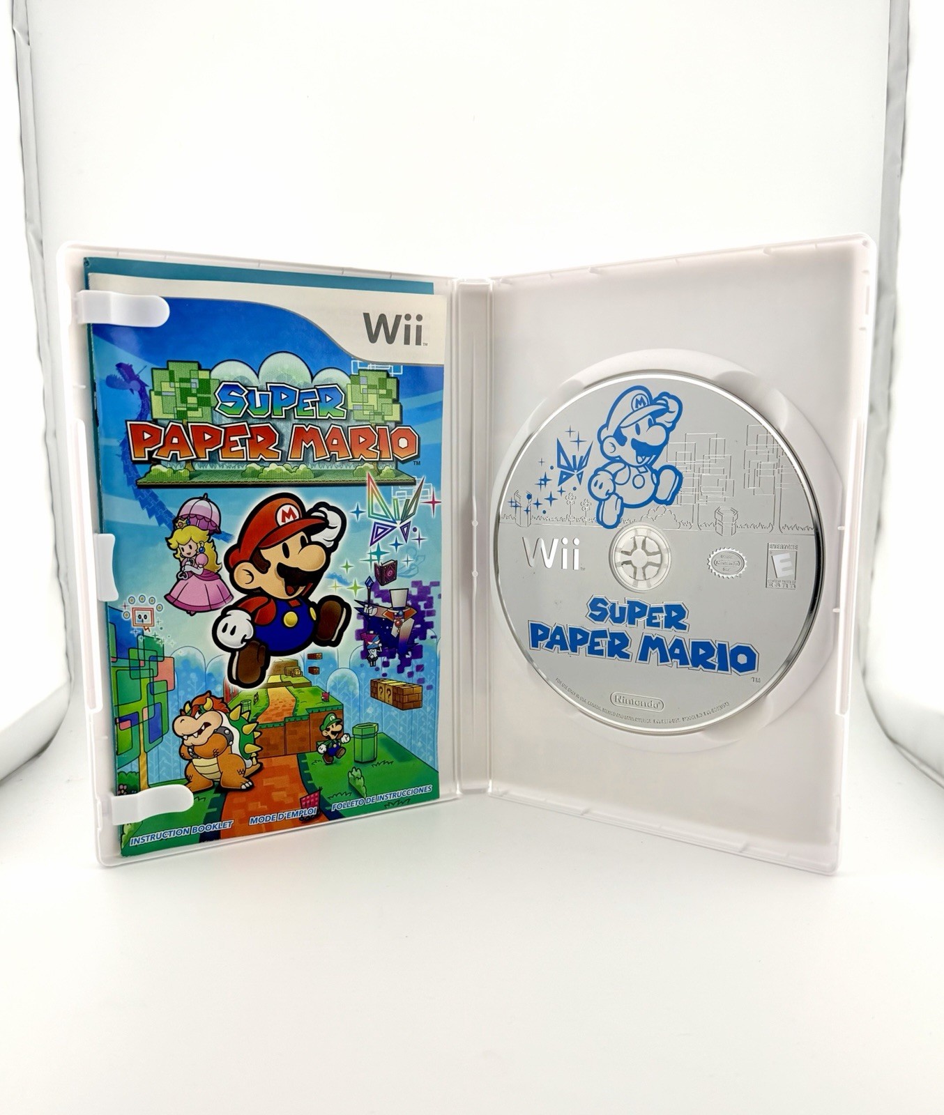 Super Paper Mario (Nintendo Wii, 2007) Complete CIB – 1 Year Warranty -Free Ship