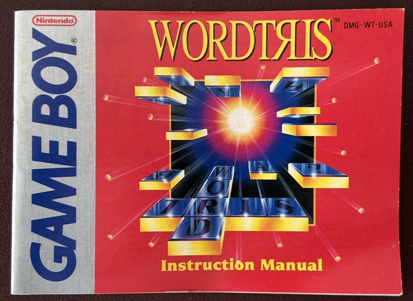 Gameboy: 1992 ” Wordtris” (Cartridge w/ Plastic Case & Manual) “USED”
