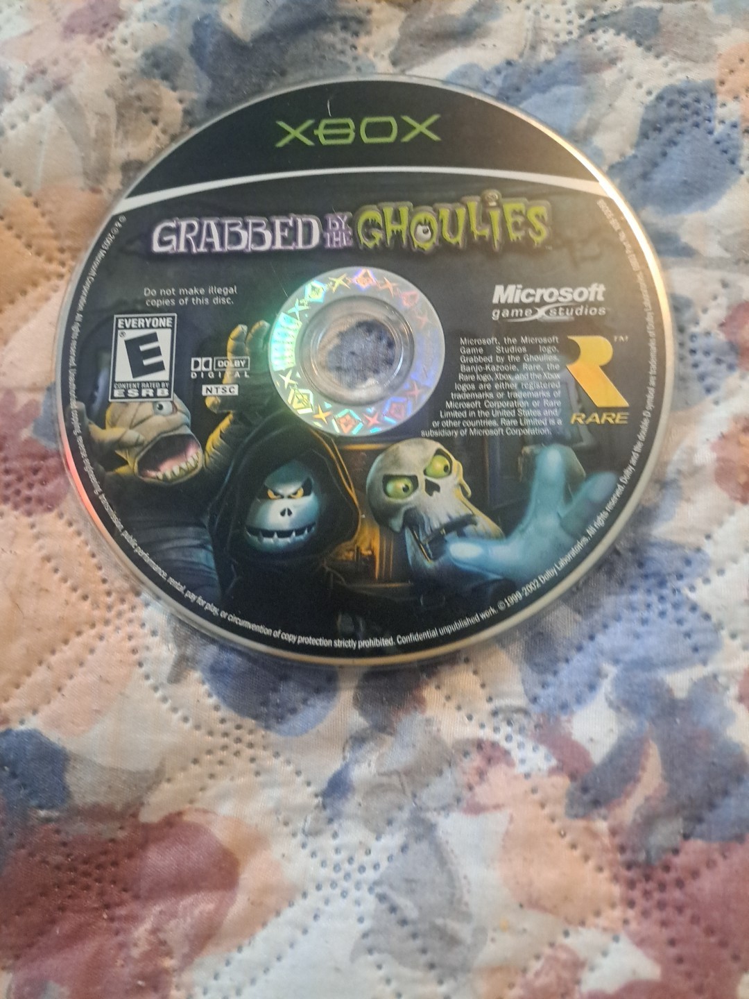 Grabbed by the Ghoulies (Microsoft Xbox, 2003) Disc & Clear Case Only Pre-owned