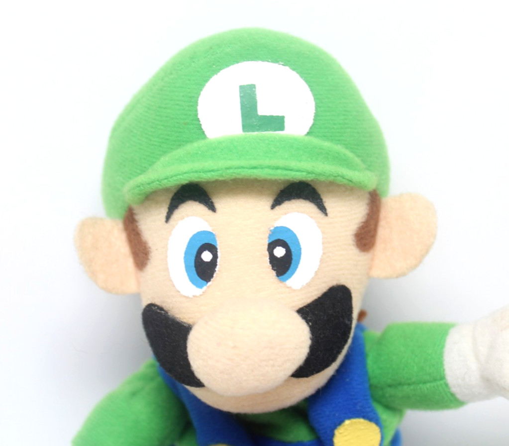 Vintage Nintendo 64 Luigi Beanbag Plush Doll + Hang & Tush Tag (BD&A, 1997)