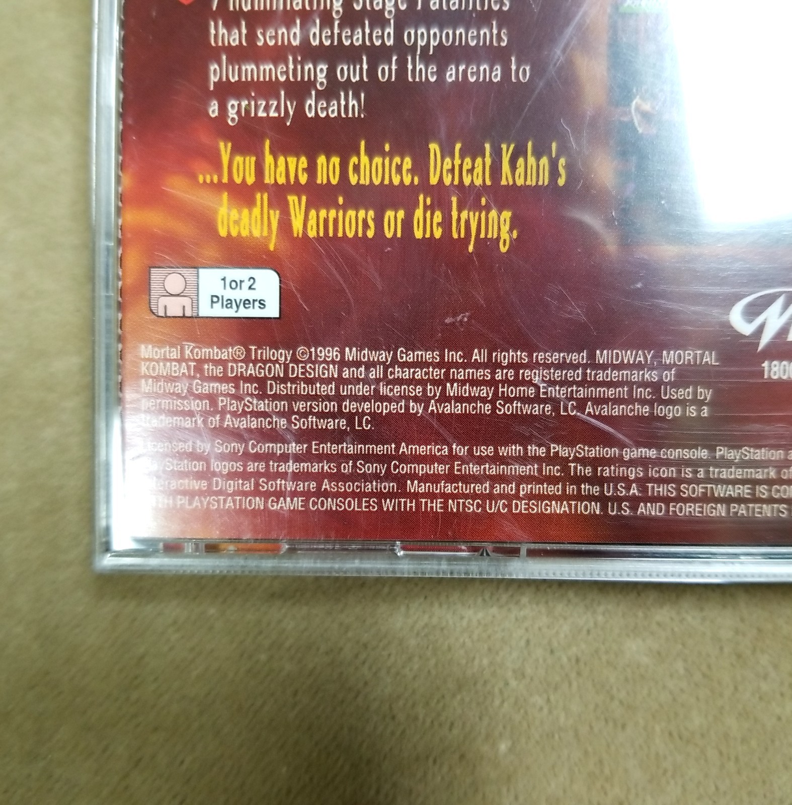 Mortal Kombat Trilogy (Sony PlayStation PS1, 1996) Tested