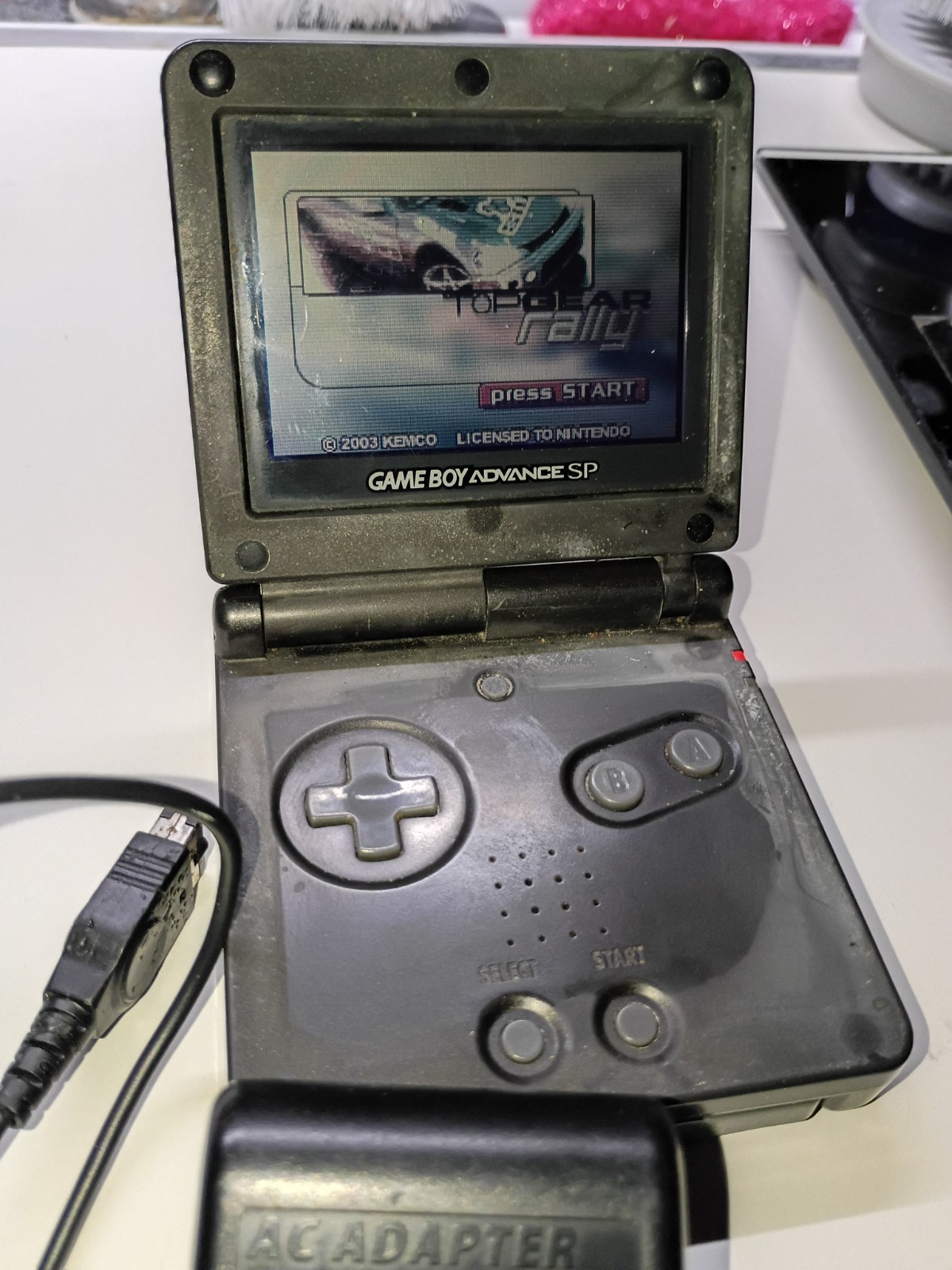 Nintendo Game Boy Advance SP AGS-001 Handheld Console w/ AC Adapter +1 game