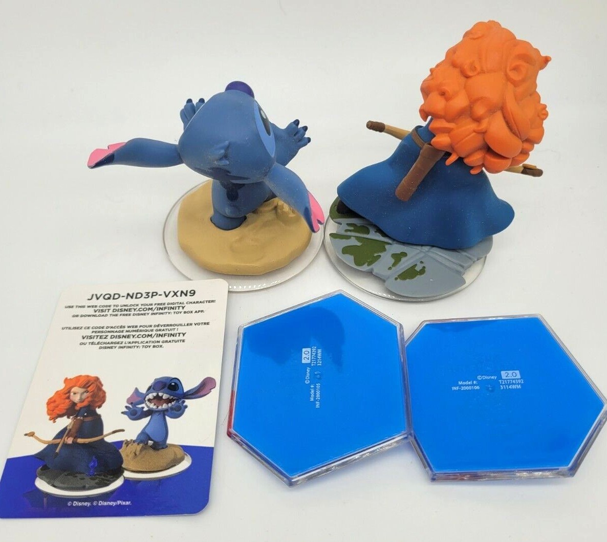 DISNEY INFINITY 2.0 Originals Brave Merida + Stitch Figure power disks card lot