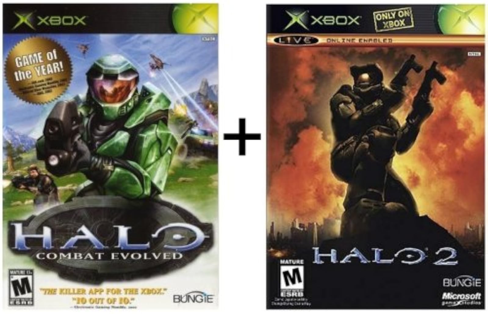 Halo 1 And Halo 2 Bundle Xbox And Compatible For Xbox 360 Very Good