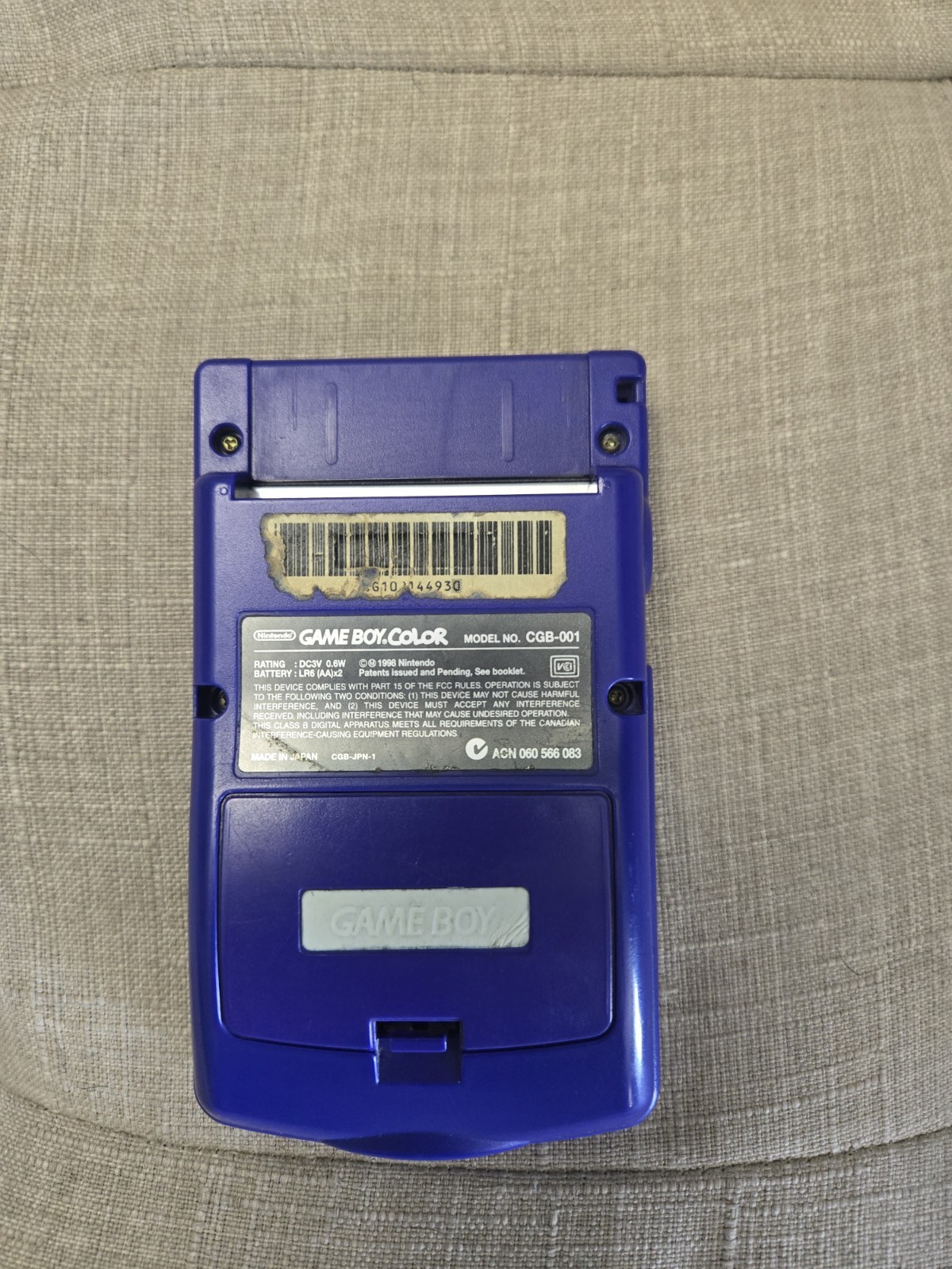 Nintendo Game Boy Color Console Purple Tested Working