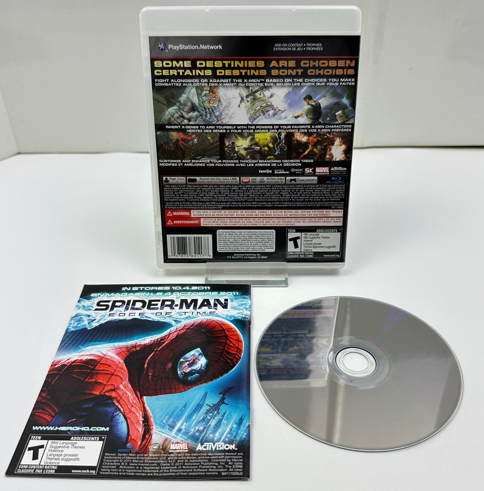 X-Men: Destiny (Sony PlayStation 3, 2011) CIB