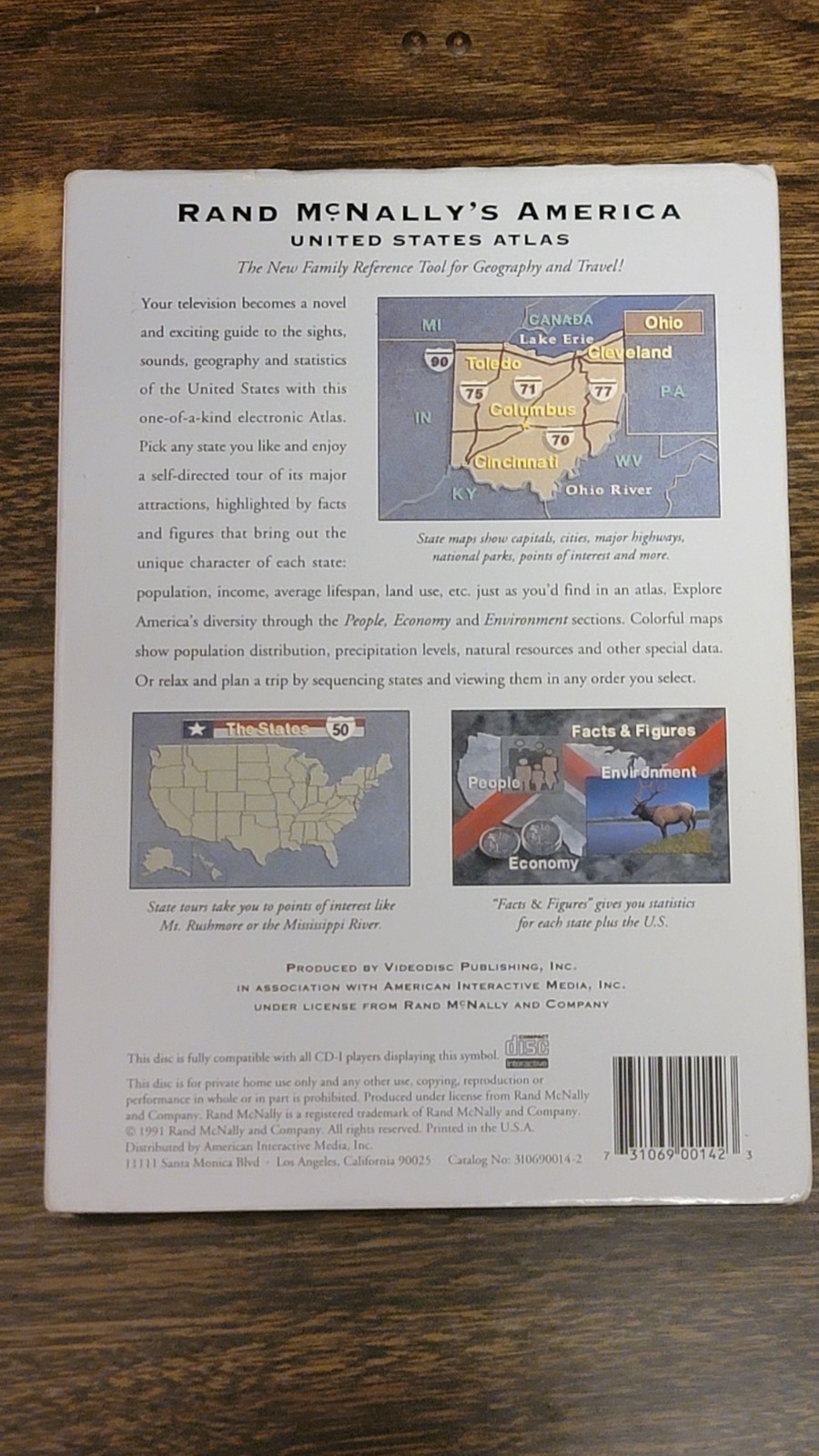 Rand McNally’s America: United States Atlas (Philips CD-i, 1991) Long Box