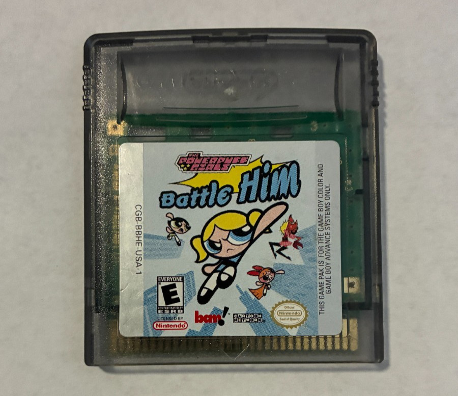 The Powerpuff Girls Battle Him Nintendo Gameboy Color Game Cartridge + Manual