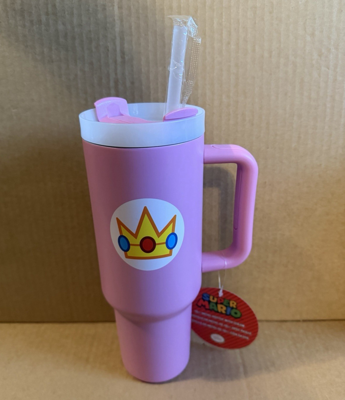 NEW Nintendo Super Mario Princess Peach Pink 40oz Tumbler