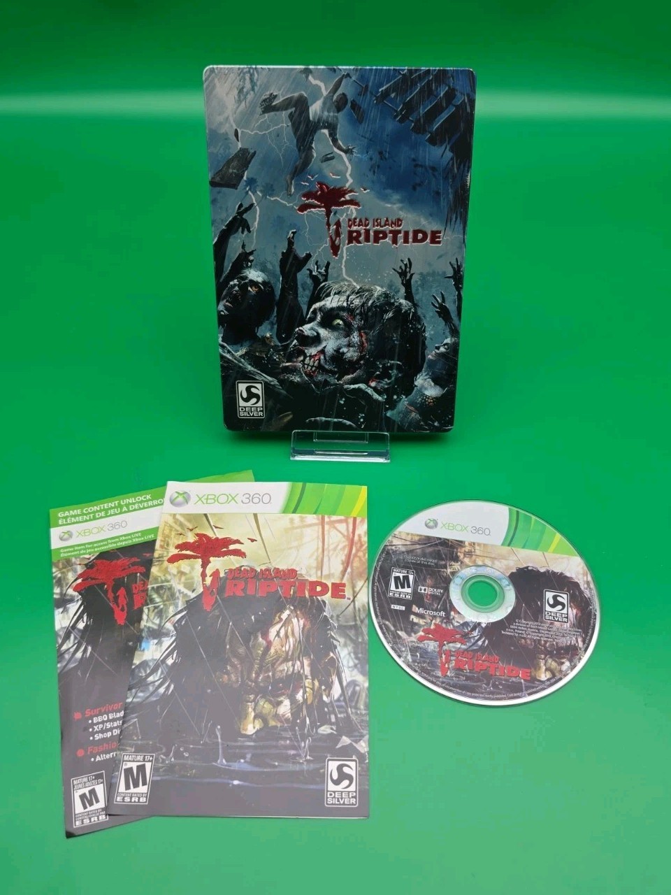 Dead Island Riptide Steelbook Xbox 360. Tested. Manual Game Insert