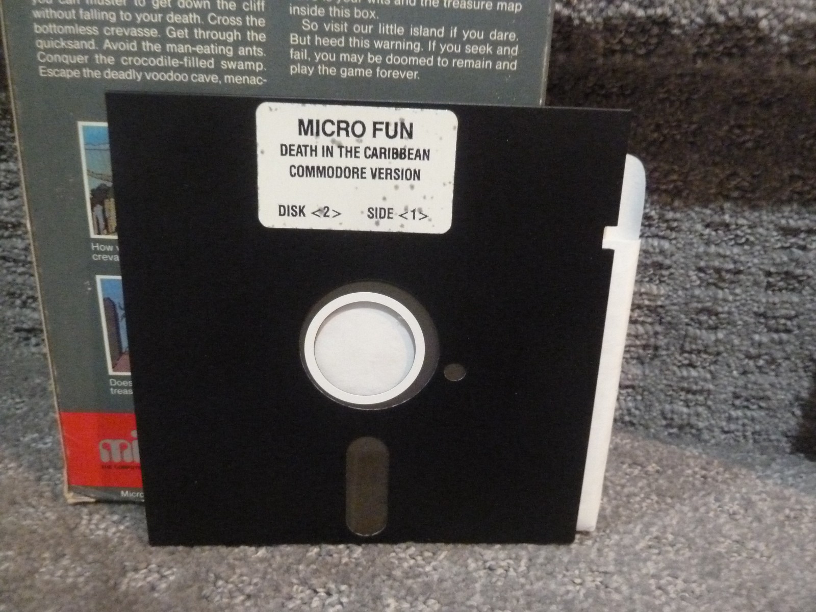 1983 Death in the Caribbean Commodore 64 Disk Complete RARE vintage game