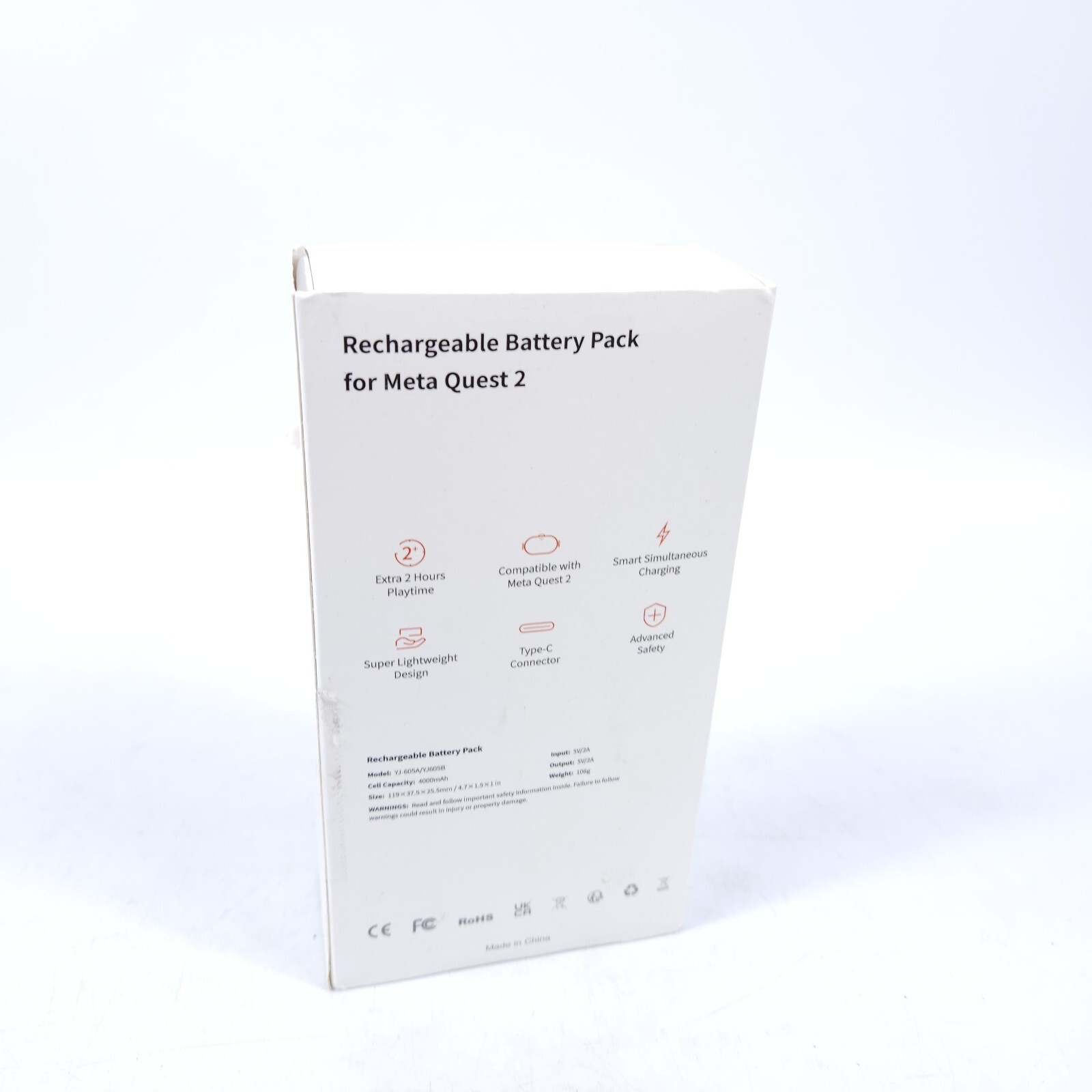 BINBOK VR Battery Pack for Meta Quest 2,4000mAh Head Strap Battery Pack Only