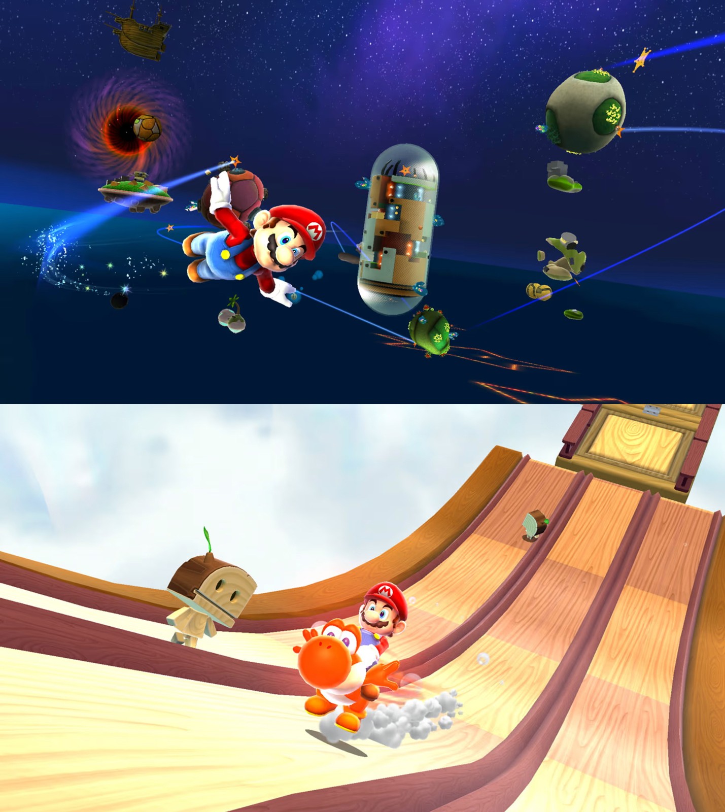 Super Mario Galaxy + Super Mario Galaxy 2, Thumb Grips 8pk, Game Holder & Cloth