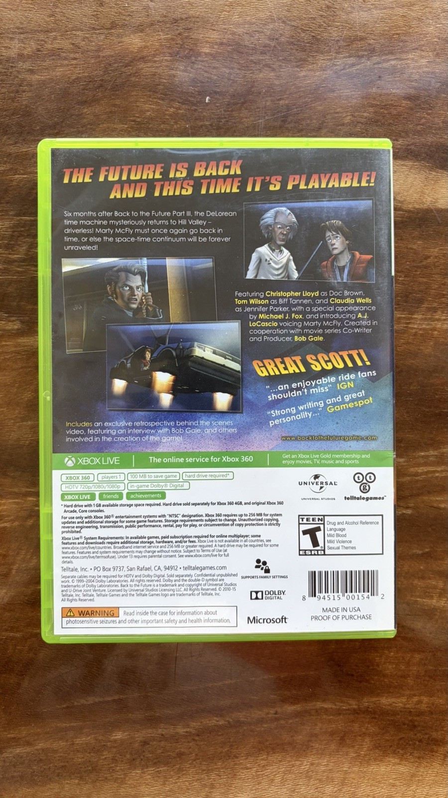 Back to the Future: The Game 30th Anniversary Edition) Xbox 360)