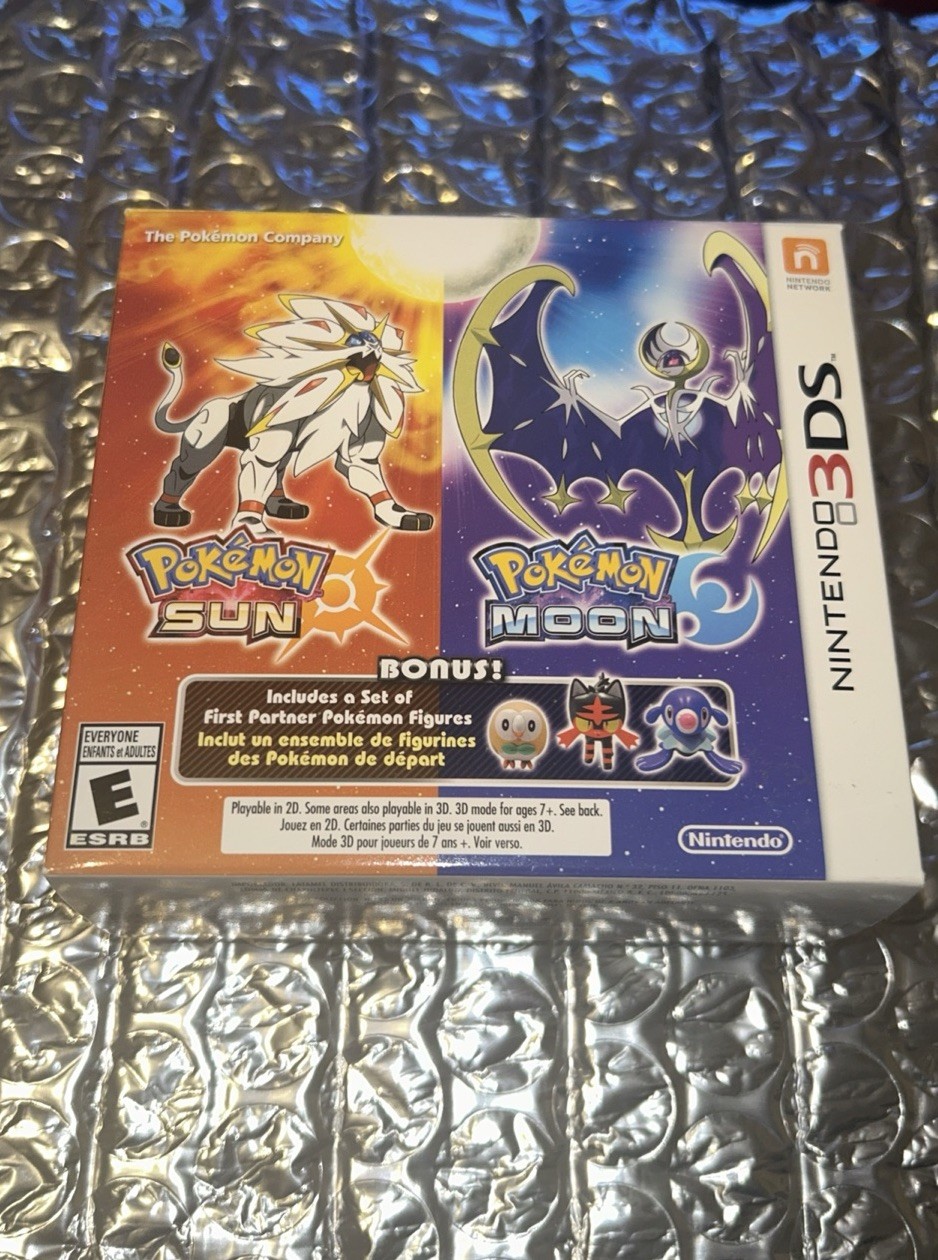 Nintendo Pokémon Sun / Moon 3DS Bonus Item 2016 BOX ONLY & Figures ☀️🌙