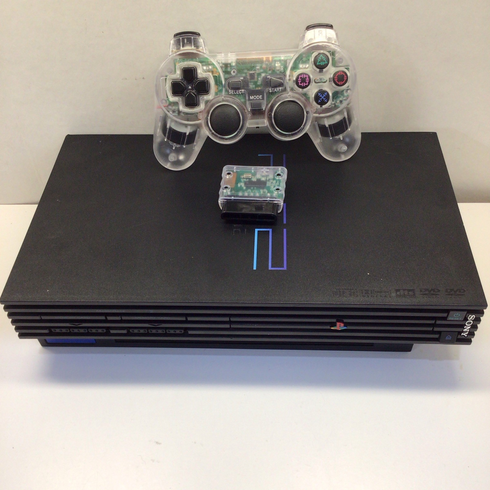 Sony PlayStation 2 PS2 Console SCPH-39001 Black NTSC-U/C + clear controller
