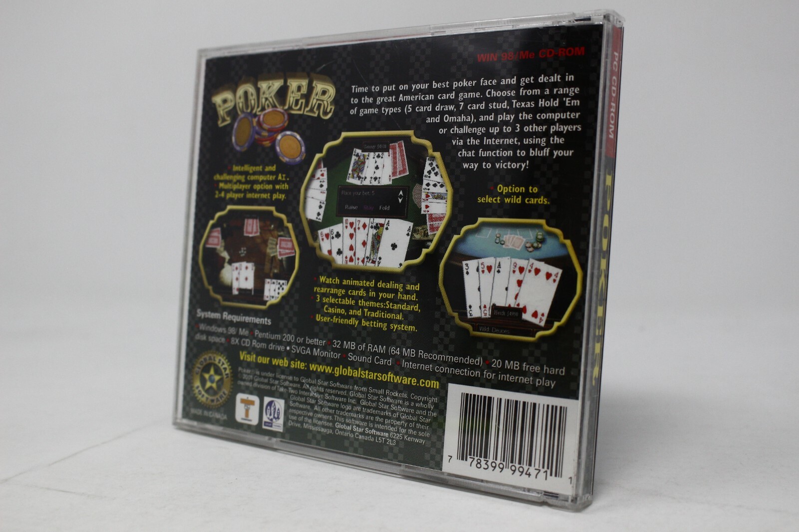 Poker – Global Star Software – Casino/Card Games – PC – W/ User Guide