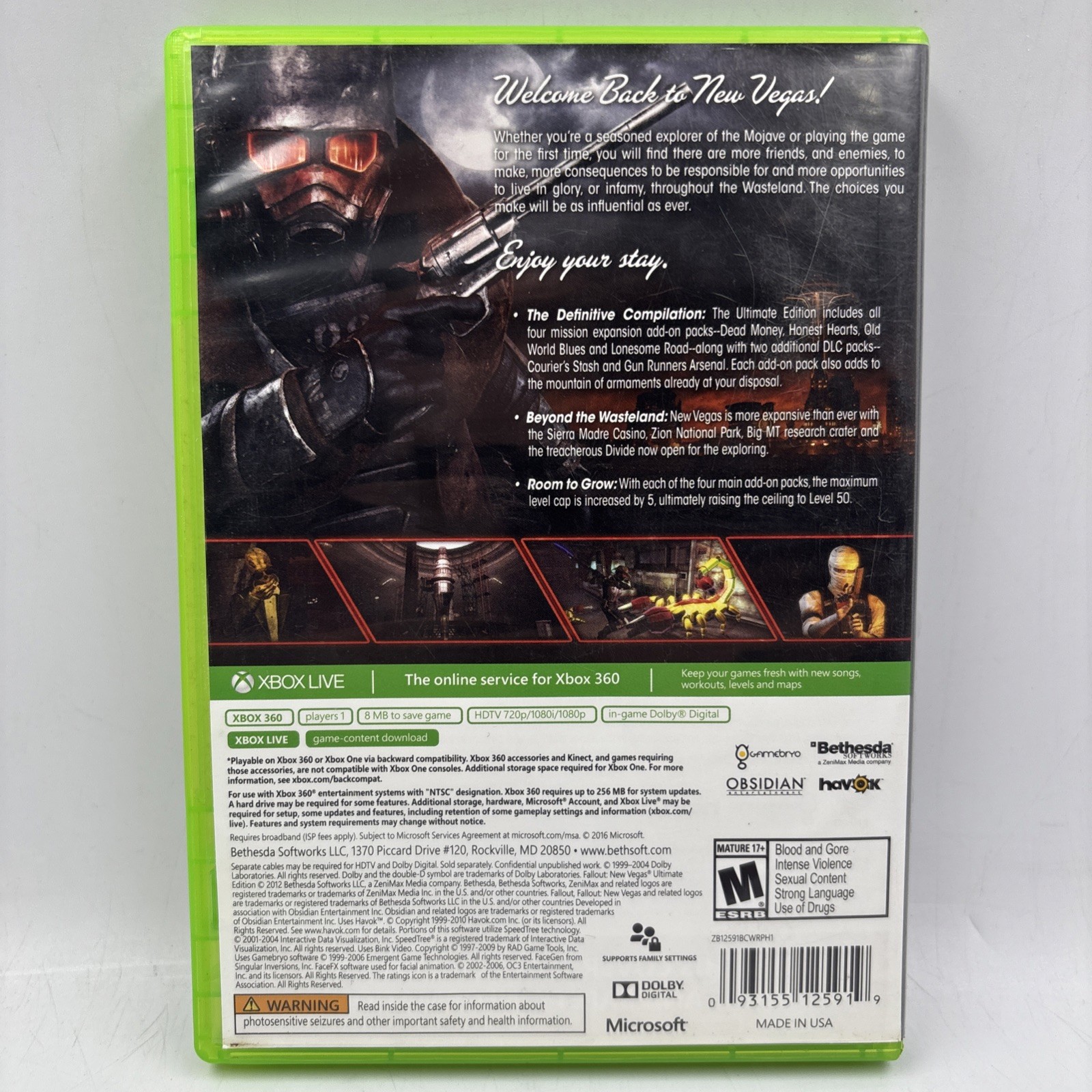 Fallout: New Vegas Microsoft Xbox 360 One Disc Only
