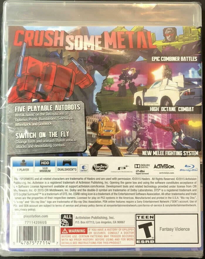 Transformers Devastation PS3 (Brand New Factory Sealed US Version) PlayStation 3