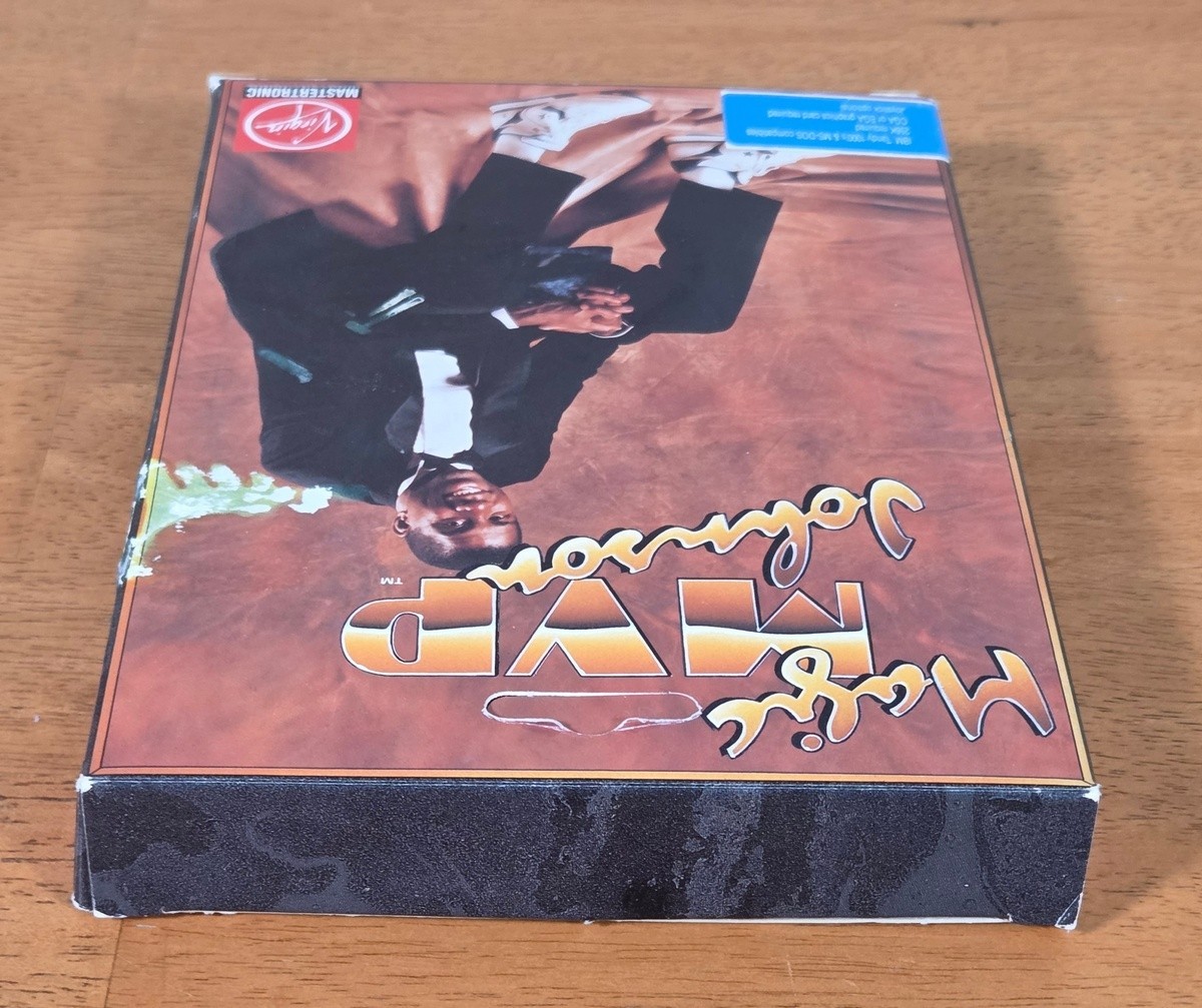 MVP Magic Johnson Virgin Mastertronic IBM PC Big Box Game 1990 CIB 3.5″ Floppy