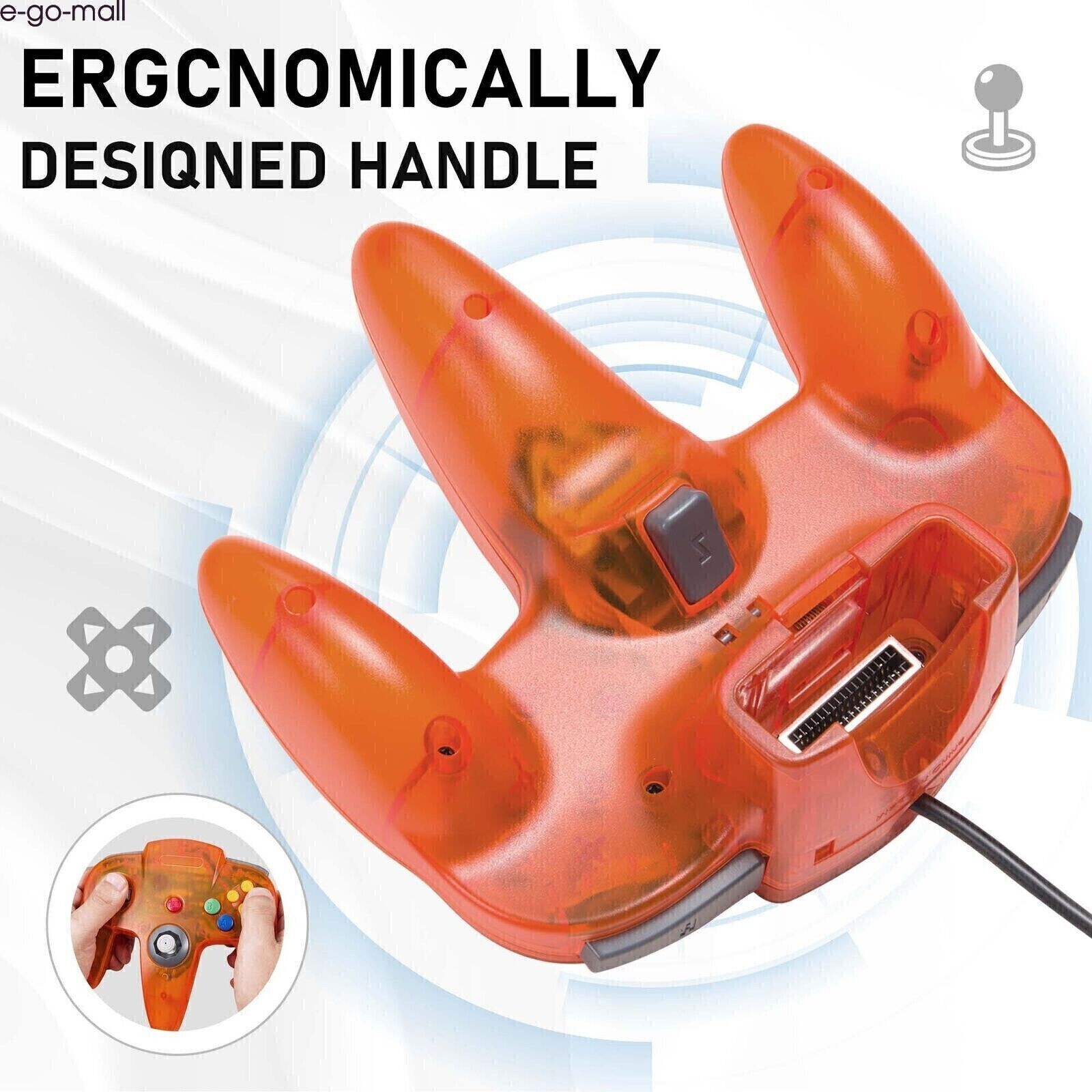 Classic N64 Controller Joystick Remote for N64 VideoGame N64 Console -Ice Orange