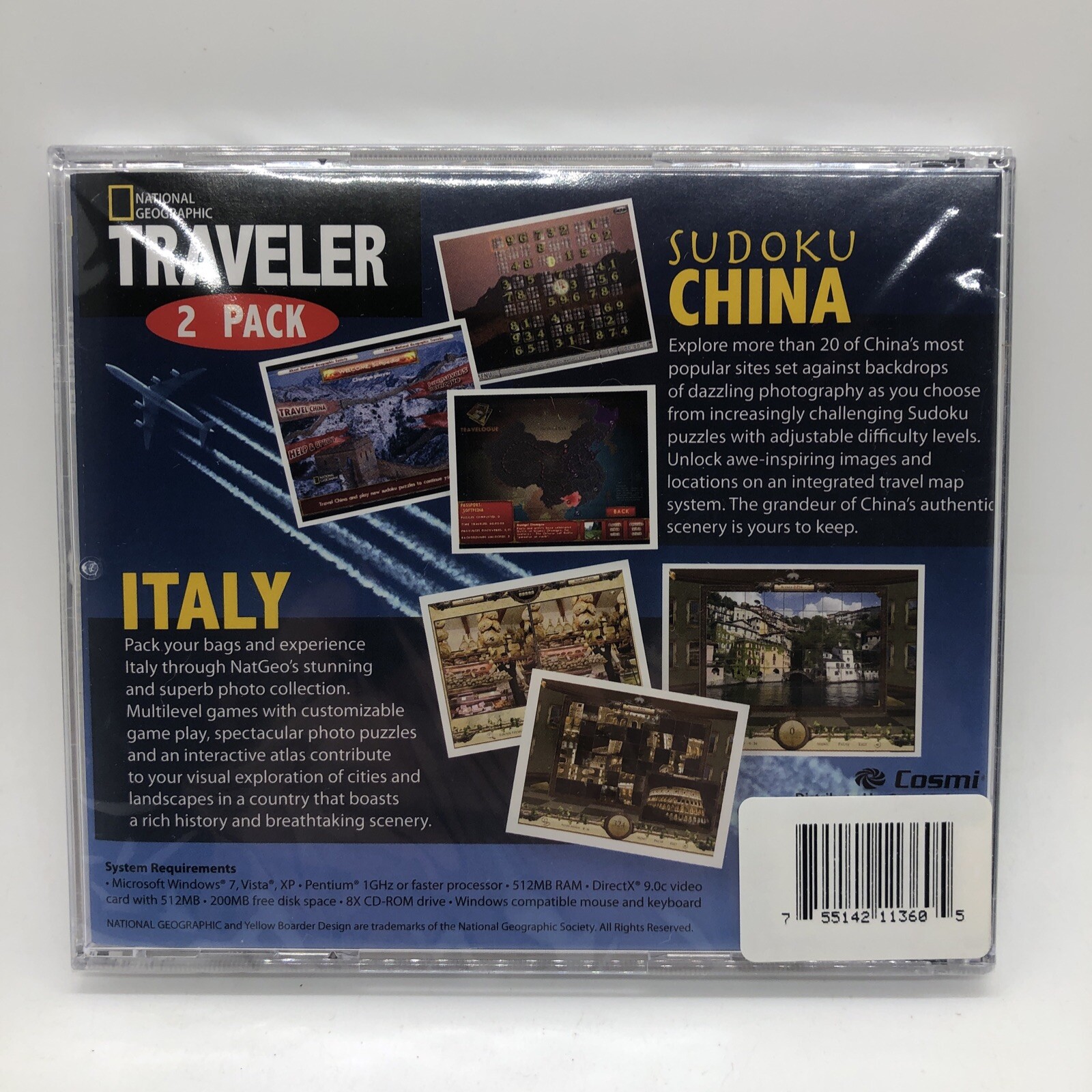 National Geographic Traveler 2 Pack: Italy + Sudoku China (New PC Game) Puzzles