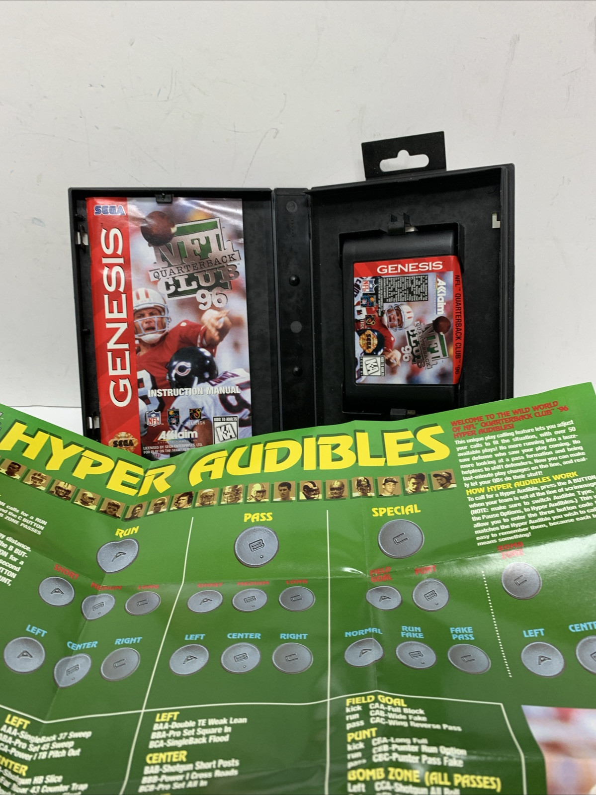(2) NFL Quarterback Club (Sega Genesis, 1994 & 1996) Complete In Box With/Poster